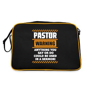 Pastor Church Religion Dieu Pastor Gift - Sac Retro - noir/or - Dos