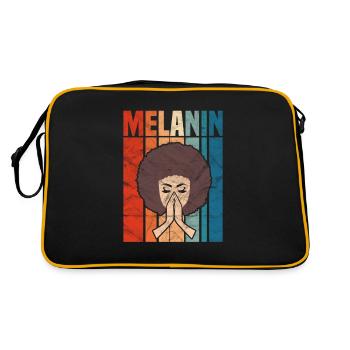 Melanin Afro Black Lives Matter Geschenk - Retro Tasche - Schwarz/Gold - Hinten