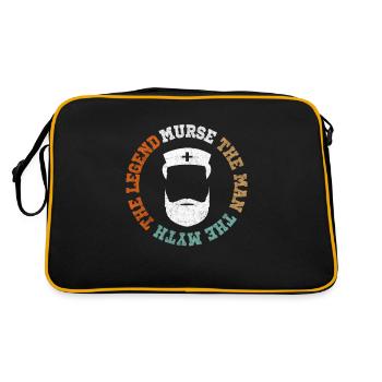 Murse Der Mann Der Mythos Die Legende (männliche Krankenschwester) - Retro Tasche - Schwarz/Gold - Hinten