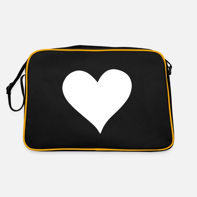 Herz - Retro Tasche - Schwarz/Gold