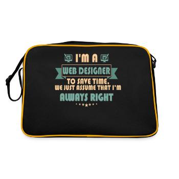 Web Designer gifts shirt - Retro Bag - black/gold - Back