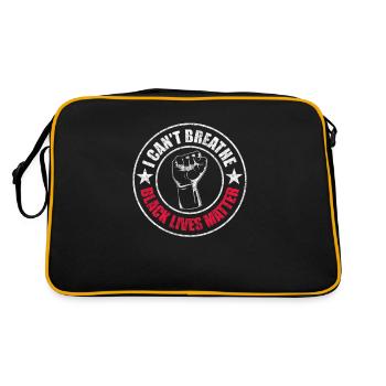 Black Lives Matter I can't breathe - Retro Tasche - Schwarz/Gold - Hinten