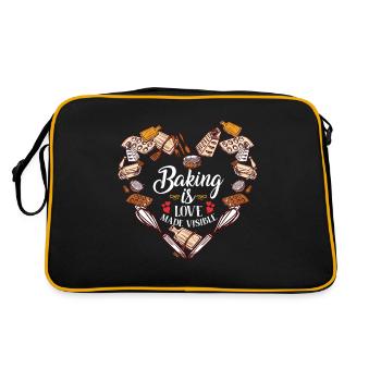 La cuisson est un amour rendu visible par les amateurs de pâtisserie - Sac Retro - noir/or - Dos