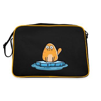 Chat hiver temps froid gel noël - Sac Retro - noir/or - Dos
