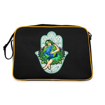 Mère Terre, Gaïa avec Mandala, Nature Idée cadeau - Sac Retro - noir/or - Dos