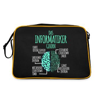 Computer scientist computer science programmer nerd geek - Retro Bag - black/gold - Back