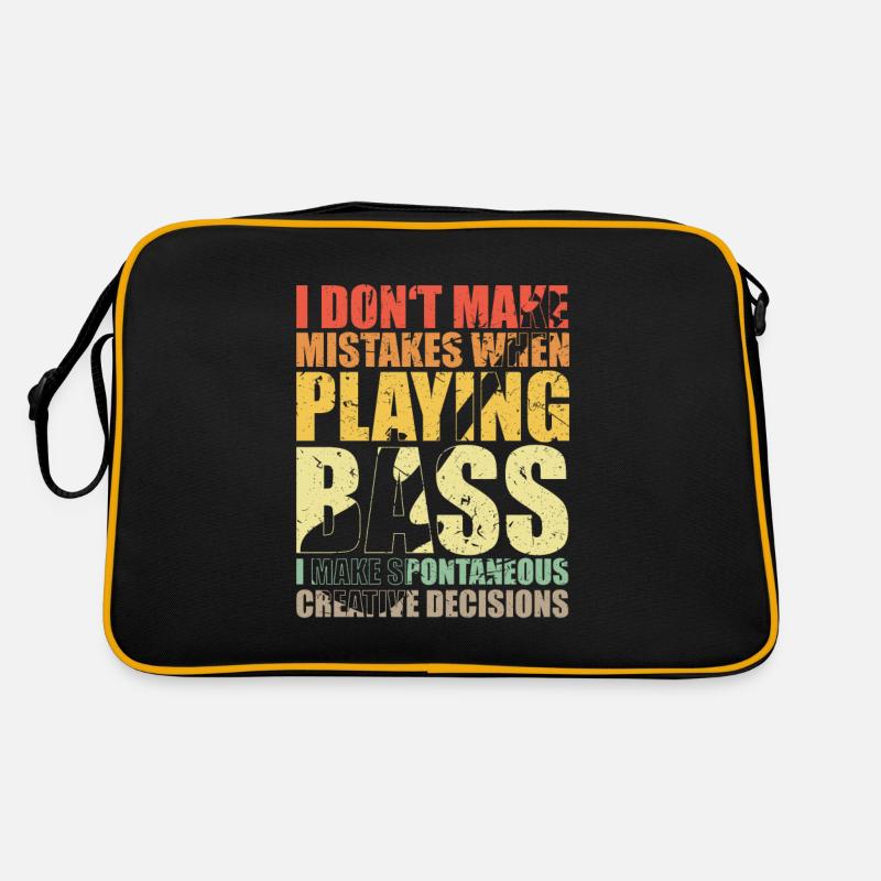 Bass Player Gift I DON’T MAKE MISTAKES WHEN PLAY - Sac Retro - noir/or