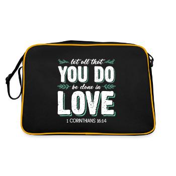 Bible verse belief god - Retro Bag - black/gold - Back