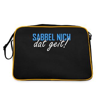 Sabbel nich dat geit Plattdeutsch Norddeutsch - Retro Tasche - Schwarz/Gold - Hinten