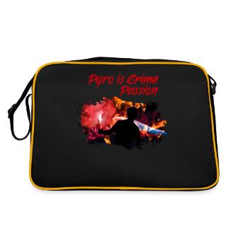 Pyro Football Ultras Fan Pyrotechnician Gift - Retro Bag - black/gold - Back