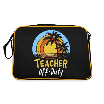 Lehrer Urlaub Ferien - Retro Tasche - Schwarz/Gold - Hinten