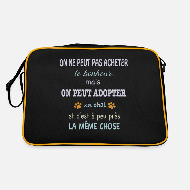 Humour chat - Sac Retro - noir/or