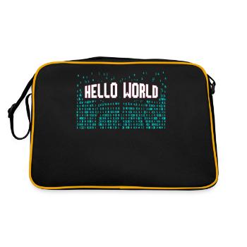 Hello World Computer Scientist Gift - Retro Bag - black/gold - Back