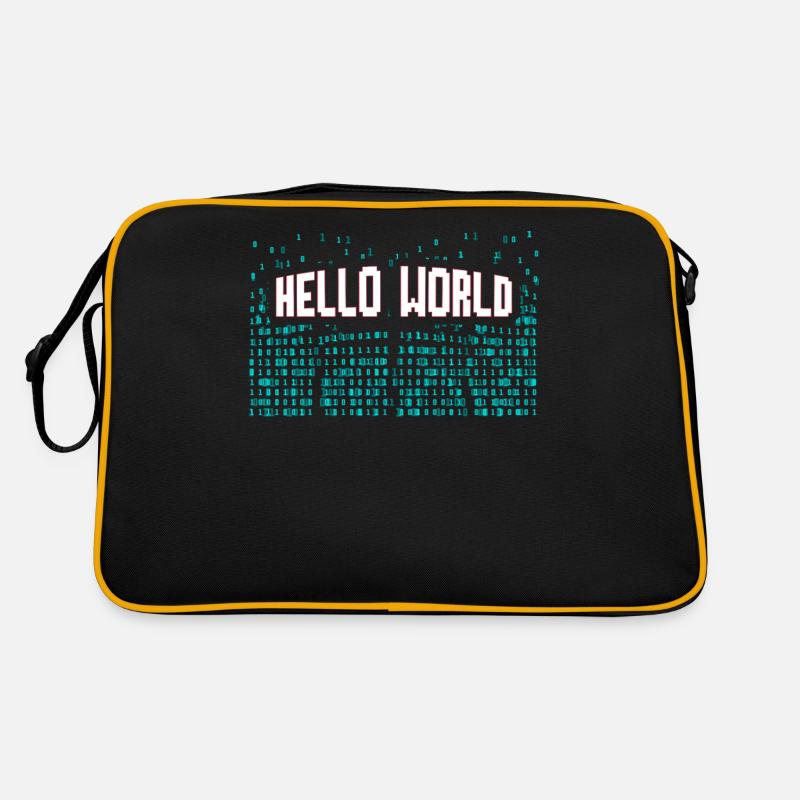 Hello World Computer Scientist Gift - Retro Bag - black/gold
