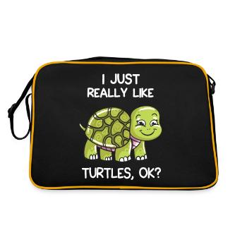 J'aime vraiment les tortues, d'accord? - Sac Retro - noir/or - Dos