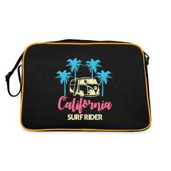 Californie USA Amérique West Coast Beach Surf Rider - Sac Retro - noir/or - Dos