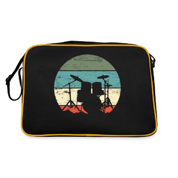 Schlagzeug Schlagzeuger - Retro Tasche - Schwarz/Gold - Hinten