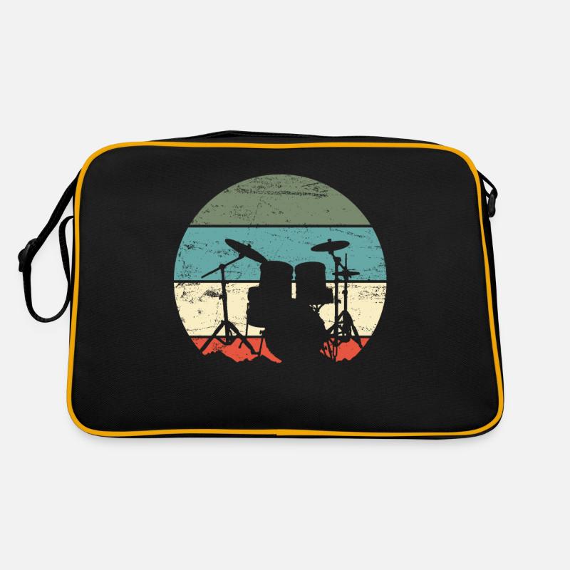 Schlagzeug Schlagzeuger - Retro Tasche - Schwarz/Gold