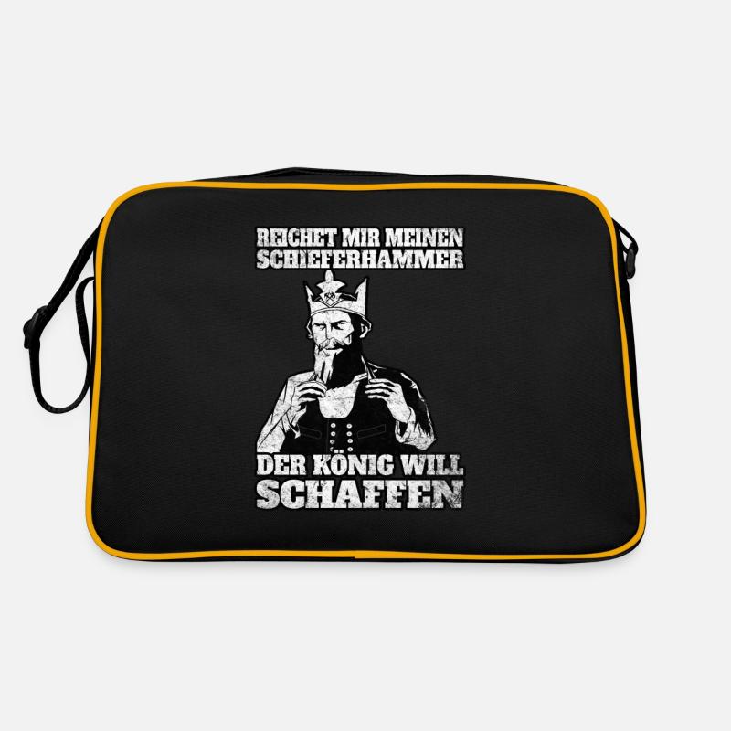 Der König will schaffen Dachdecker Geschenk Retro Tasche