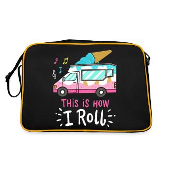 Ice cream van ice cream seller - Retro Bag - black/gold - Back