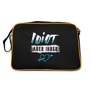 Idiot Aber Ihrer Valentinstag Partnerlook - Retro Tasche - Schwarz/Gold - Hinten