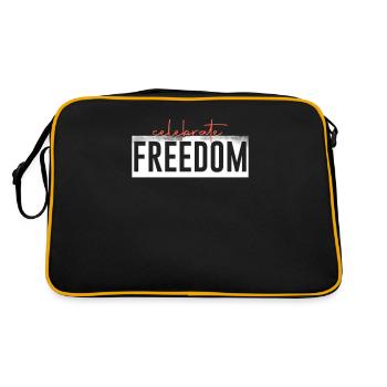 Frieden - Retro Tasche - Schwarz/Gold - Hinten
