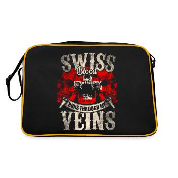 Le sang suisse coule dans mes veines - Sac Retro - noir/or - Dos