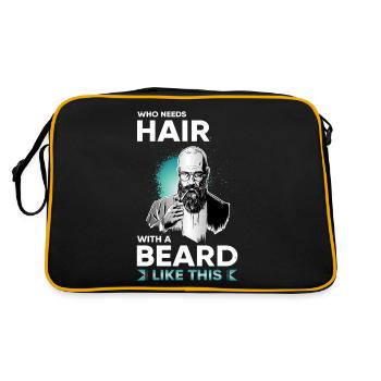 Barbe barbe barbe poils du visage barbe complète - Sac Retro - noir/or - Dos