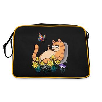 nature chat été vacances pause fleurs Amis de la nature - Sac Retro - noir/or - Dos
