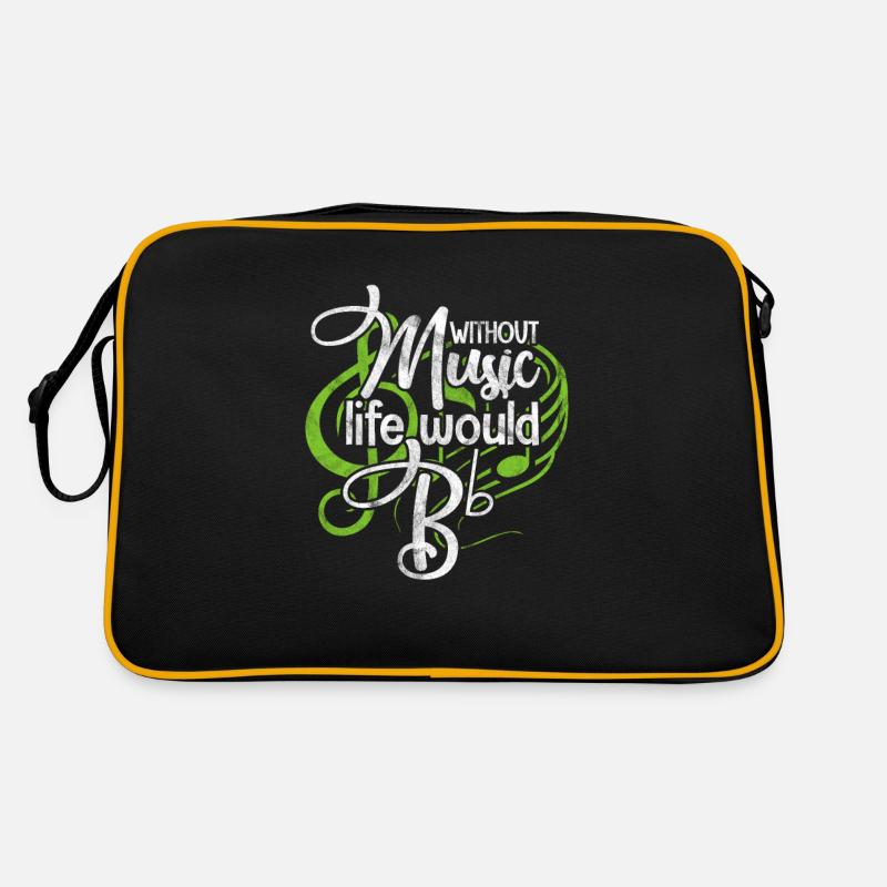 Musik - Retro Tasche - Schwarz/Gold