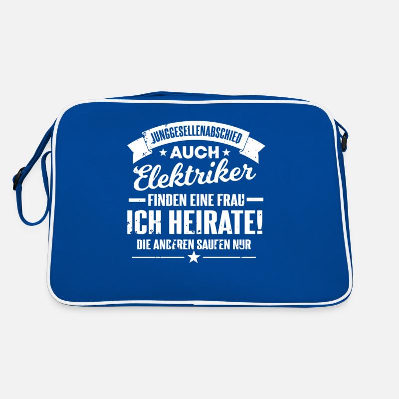 Junggesellenabschied Elektriker JGA Bachelor Retro Tasche
