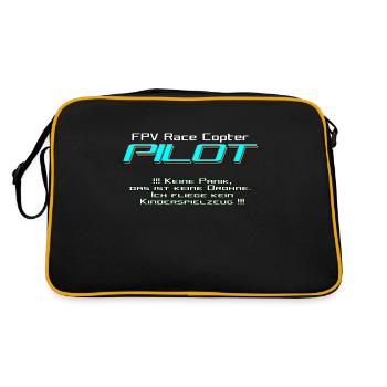 FPV Race Copter PILOT not drone ;) - Retro Bag - black/gold - Back