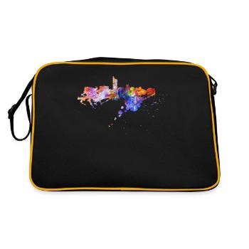 Leipzig Saxony trade fair city Germany skyline - Retro Bag - black/gold - Back