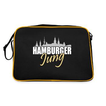 Hamburger Jung - Retro Tasche - Schwarz/Gold - Hinten