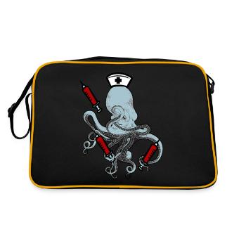 Nurse Octopus Horror Syringe Phobia Doctor - Retro Bag - black/gold - Back