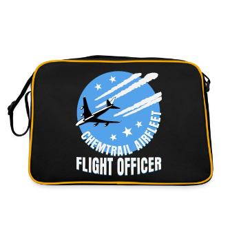 Chemtrails - lustiger Crew Member Spruch - Retro Tasche - Schwarz/Gold - Hinten
