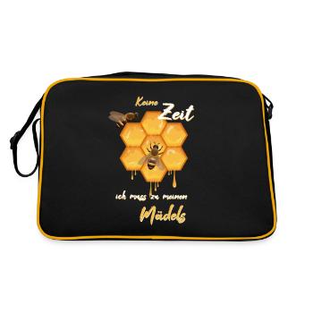 Imker - Imkerin - Retro Tasche - Schwarz/Gold - Hinten