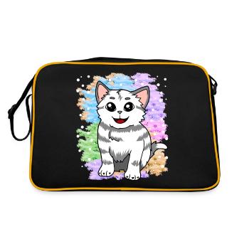 Fantasy kitten cats dream world fantasy nature - Retro Bag - black/gold - Back