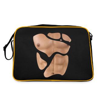 Faux muscle homme fitness mâle corps - Sac Retro - noir/or - Dos