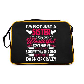 Ich bin nicht nur eine Schwester - Retro Tasche - Schwarz/Gold - Hinten