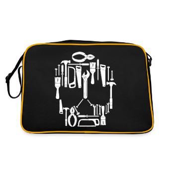Craftsman tool skull - Retro Bag - black/gold - Back