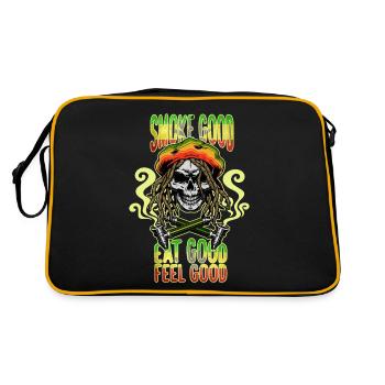 Cadeau de pot de marijuana de cannabis de cannabis - Sac Retro - noir/or - Dos