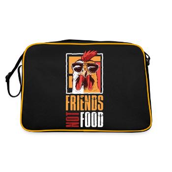 Amis pas de nourriture cadeau végétalien - Sac Retro - noir/or - Dos
