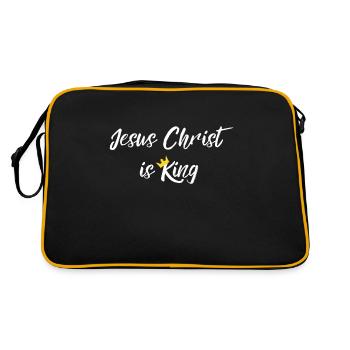 Jesus Christus Geschenkidee - Retro Tasche - Schwarz/Gold - Hinten