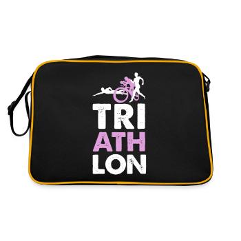 Triathlon Saying Triathlete - Retro Bag - black/gold - Back