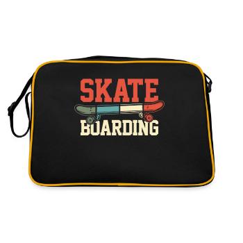 Skateboard skateboard skateboarder retro - Retro Bag - black/gold - Back