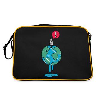 Réchauffement de la planète cadeau de l'environnement de la terre de l'ours polaire - Sac Retro - noir/or - Dos