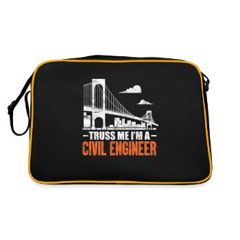 Civil engineer engineer architect construction gift - Retro Bag - black/gold - Back