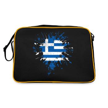 Grèce Drapeau - Sac Retro - noir/or - Dos