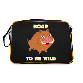 Boar - funny saying Boar to be Wild - Retro Bag - black/gold - Back